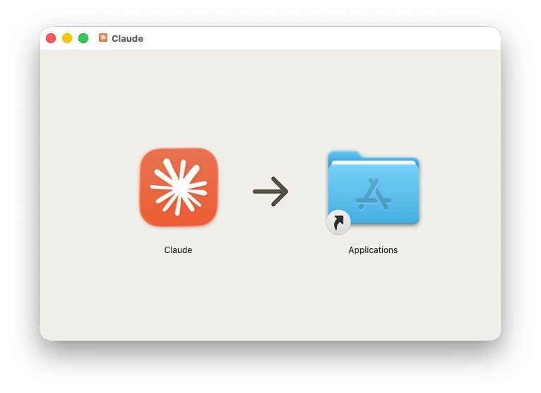 Het Claude-icoon naar de map Applications slepen