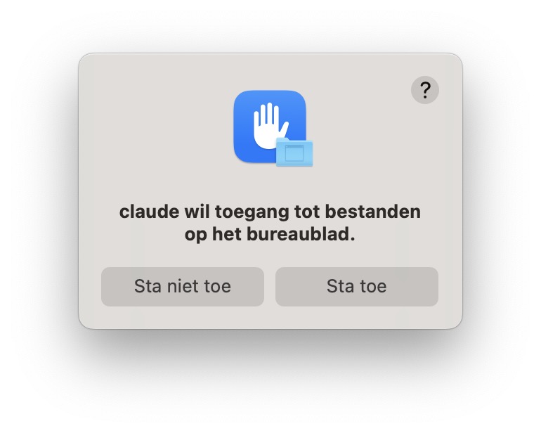 Claude wil toegang tot bestanden op het bureaublad